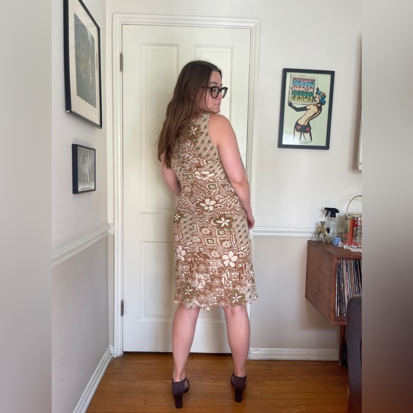 90s-Y2K Vintage Brown floral Sundress - Picture 3 of 9